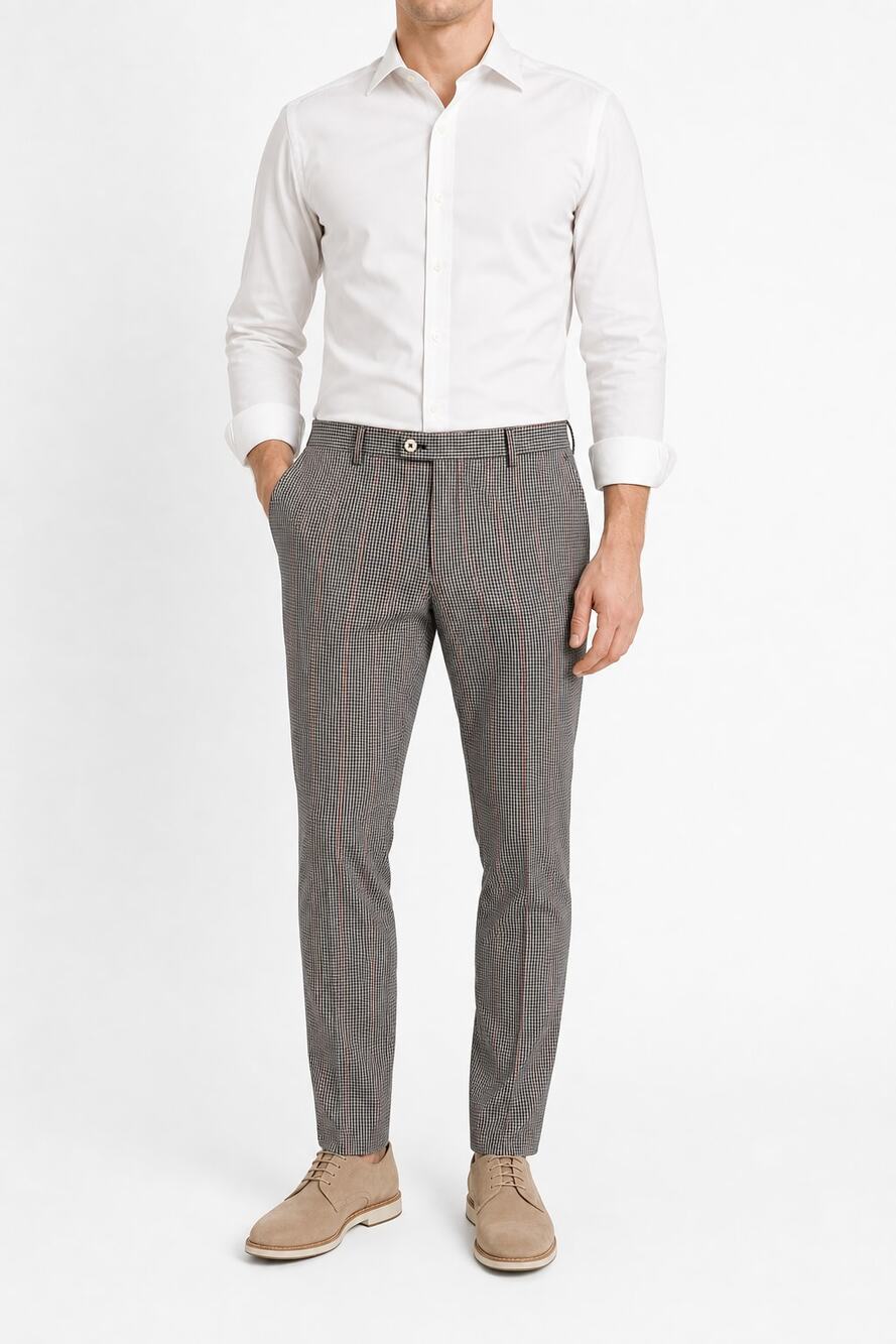 Paisley & Gray Men's Skinny Fit Plaid Dress Pants Black Red W34 L32 34x30 Preppy